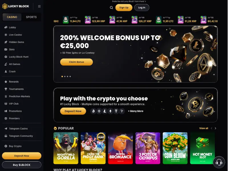 lucky block homepage